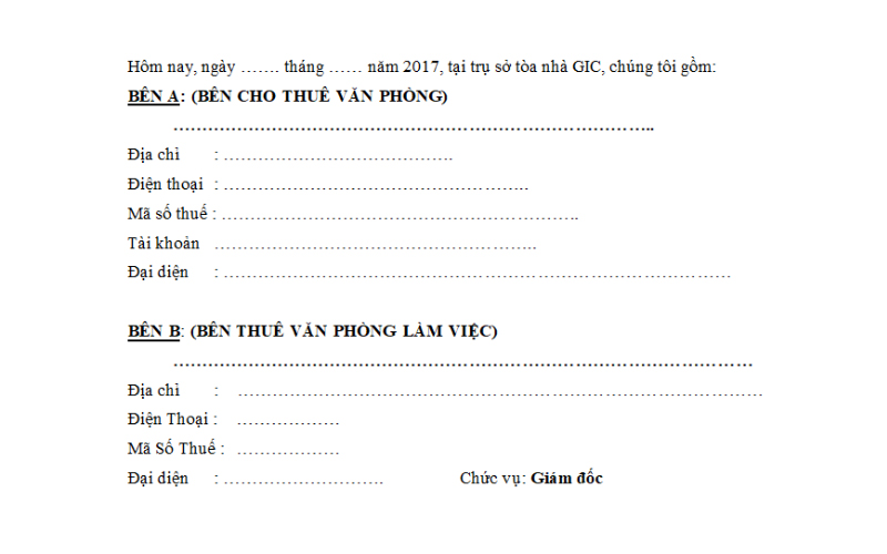 mẫu hợp đồng thuê văn phòng